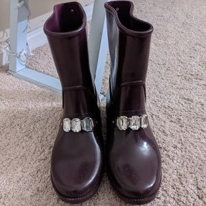 Purple Michael Kors Leslie Rain Boots 10